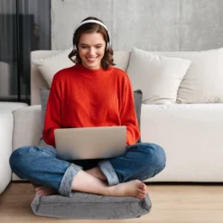 Pouf Pliable Avec Un Dossier Gris Foncé -Pas Cher Zen Repos Magasin 0352cb761cff499b9b23a6e3be990c27