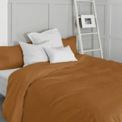 Basic Housse Couette 200x200 Terre Cuite -Pas Cher Zen Repos Magasin 04718f76cbbc4136bd248d7deedd4376