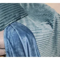 Plaid + Lot De 2 Coussins Bleus Texturés -Pas Cher Zen Repos Magasin 09b7ac43e32d42219f153168c3b566c2