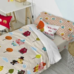 Piggys Vichy Set Housse Couette 155x220 -Pas Cher Zen Repos Magasin 10b62b51d78144888ee29ffcae442c48