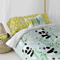 Panda Garden Blue Housse Couette 15520 -Pas Cher Zen Repos Magasin 15be48b994f34672a999358a19753ae6