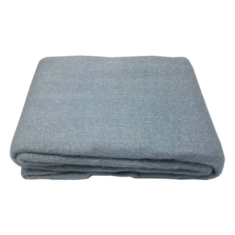 2 Plaids Bleu Clair 130x170cm BEHA 0983 5 2 Plaids Bleu Clair 130x170cm BEHA 0983 – Image 3