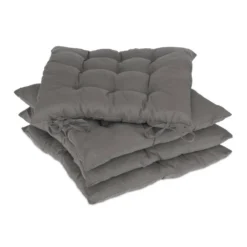 Coussin De Chaise Gris En Lot De 4