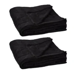 2x Couvertures Plaid Géant Polaire Noir