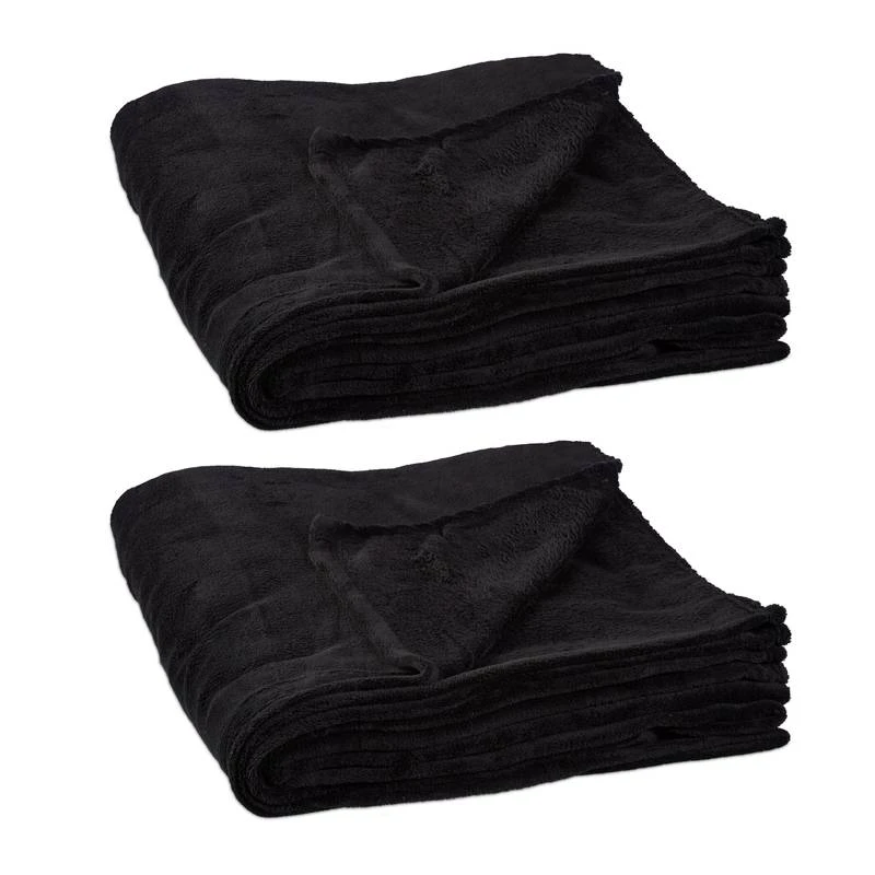 2x Couvertures Plaid Géant Polaire Noir 3 2x Couvertures Plaid Géant Polaire Noir