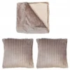 Plaid + Lot De 2 Coussins Taupes Marron