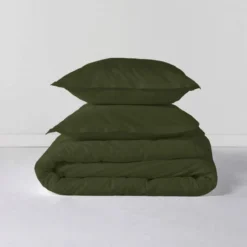 Basic Housse Couette 200x200 Olive Verte -Pas Cher Zen Repos Magasin 58fda77e32d040eea9bff70727692757