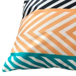 Lot 2 Coussins Motif Zig Zag Bleu Orange -Pas Cher Zen Repos Magasin 5944377e26cf4a9a9deff40325fbd841