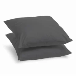 Lot De 2 Oreillers Moelleux Déco Gris