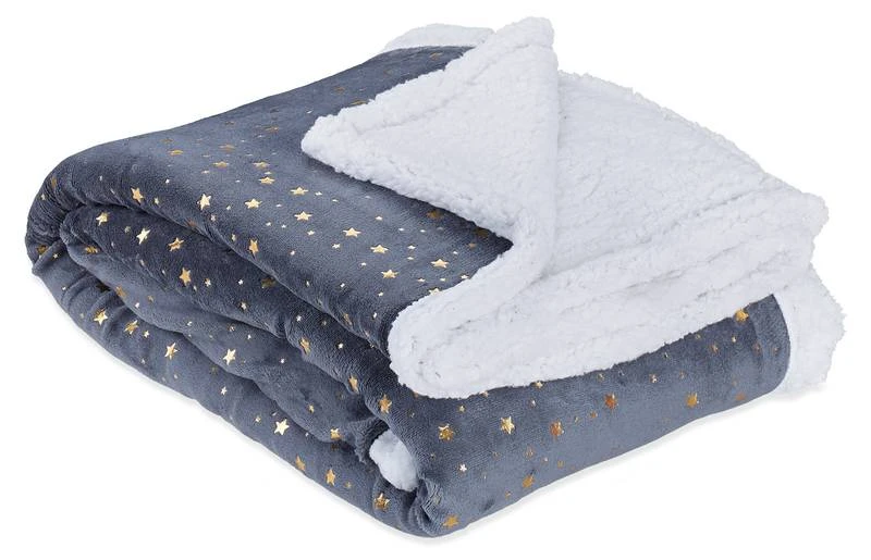 Plaid Gris étoiles Dorées En Lot De 3 7 Plaid Gris étoiles Dorées En Lot De 3 – Image 5