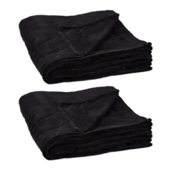 2x Couvertures Plaid Grand Polaire Noir