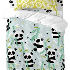 Panda Garden Blue Housse Couette 115x145