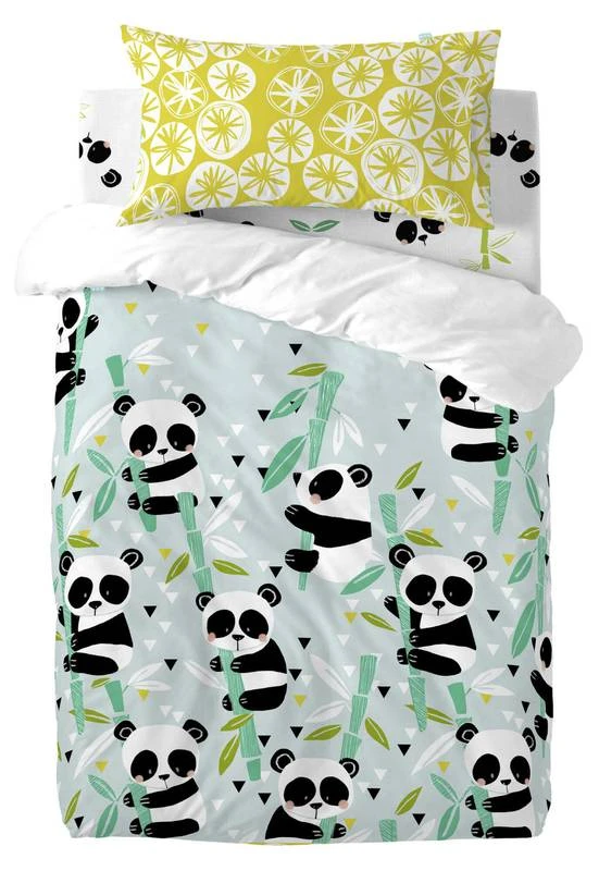 Panda Garden Blue Housse Couette 115x145 3 Panda Garden Blue Housse Couette 115x145
