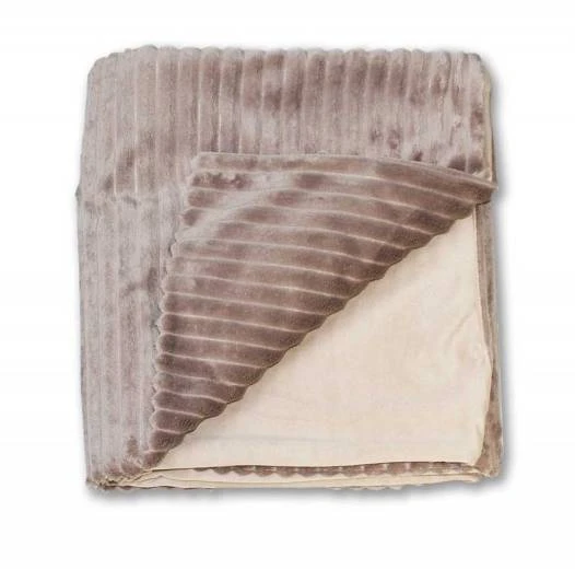 Plaid Taupe Et Marron Glacé - BOREAL 3 Plaid Taupe Et Marron Glacé - BOREAL