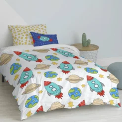 Space Rocket Set Housse Couette 135/140 -Pas Cher Zen Repos Magasin 822b3e84ae474a7f8d2cab870fd806be