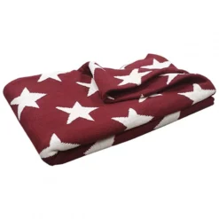 Plaid Réversible Coton Rouge 100x150cm