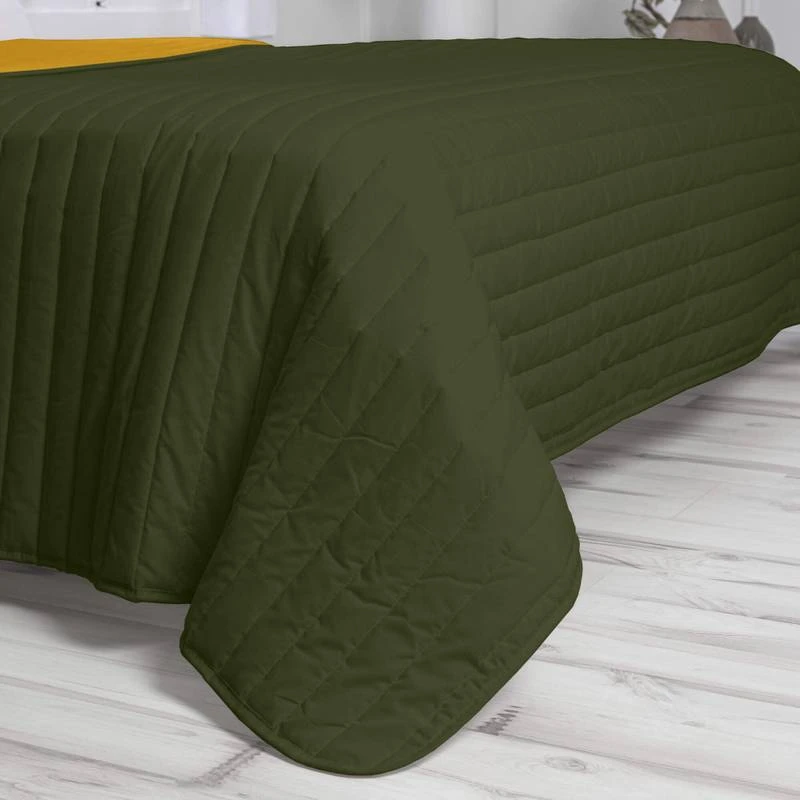 Basic Dash Couvre-lit 240x260 Cm Olive Verte 5 Basic Dash Couvre-lit 240x260 Cm Olive Verte – Image 3