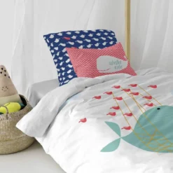 Whale Parure Housse Couette 135/140x200 -Pas Cher Zen Repos Magasin 99397a38aacd4354aa42e410167077f9