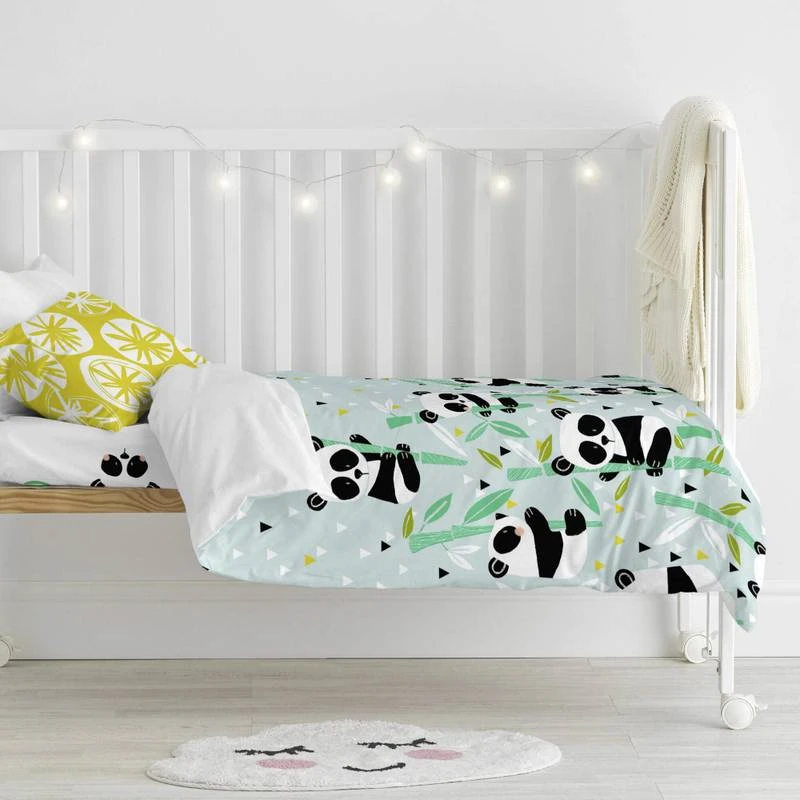 Panda Garden Blue Housse Couette 115x145 5 Panda Garden Blue Housse Couette 115x145 – Image 3
