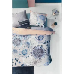 OILILY Parure De Lit Sunflowers -Pas Cher Zen Repos Magasin bettwaesche sunflowers satin blau hellgrau 135 x 200 cm kissen 80 x 80 cm 5146180