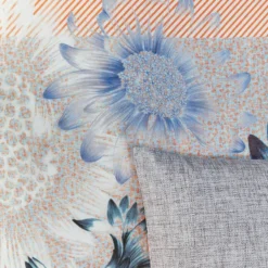 OILILY Parure De Lit Sunflowers -Pas Cher Zen Repos Magasin bettwaesche sunflowers satin blau hellgrau 135 x 200 cm kissen 80 x 80 cm 5146188