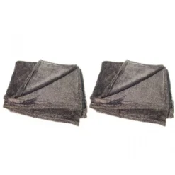 2 Plaids Couverture Douceur Intense Gris