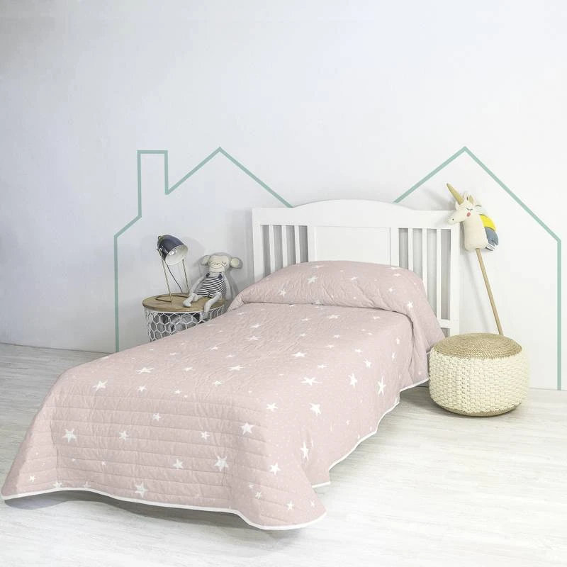Basic Little Star Couvre-lit 180x260 Cm Rose 4 Basic Little Star Couvre-lit 180x260 Cm Rose – Image 2