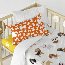 Dogs Set Housse Couette Berceau 100x135 -Pas Cher Zen Repos Magasin d669693fecd940b2a4492a404d2b4b1d