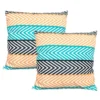 Lot 2 Coussins Motif Zig Zag Bleu Orange -Pas Cher Zen Repos Magasin de2a2d8489bb440f9e9fd0291d840542