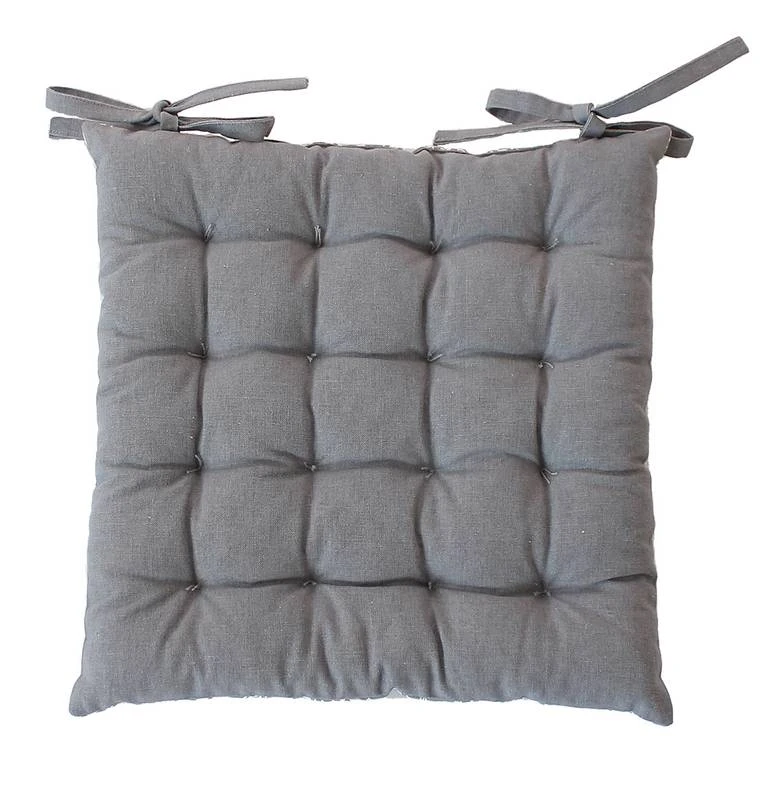 DODO Galettes De Chaises Coton Gris 3 DODO Galettes De Chaises Coton Gris