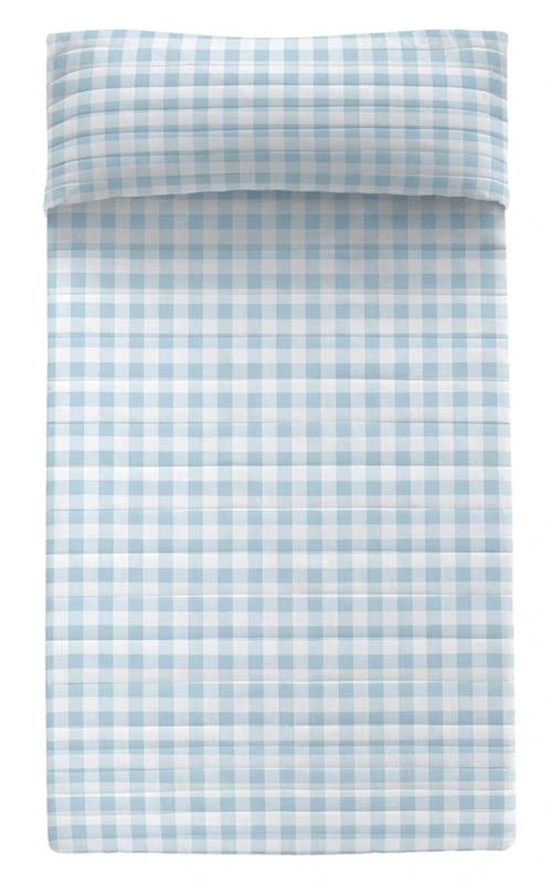 Basic Vichy Couvre-lit 180x260 Cm Bleu 3 Basic Vichy Couvre-lit 180x260 Cm Bleu