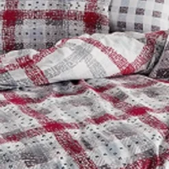 Parure ENZA Gris Rouge -Pas Cher Zen Repos Magasin e97b8a1ed73b485eb282f3aaa34a16ec